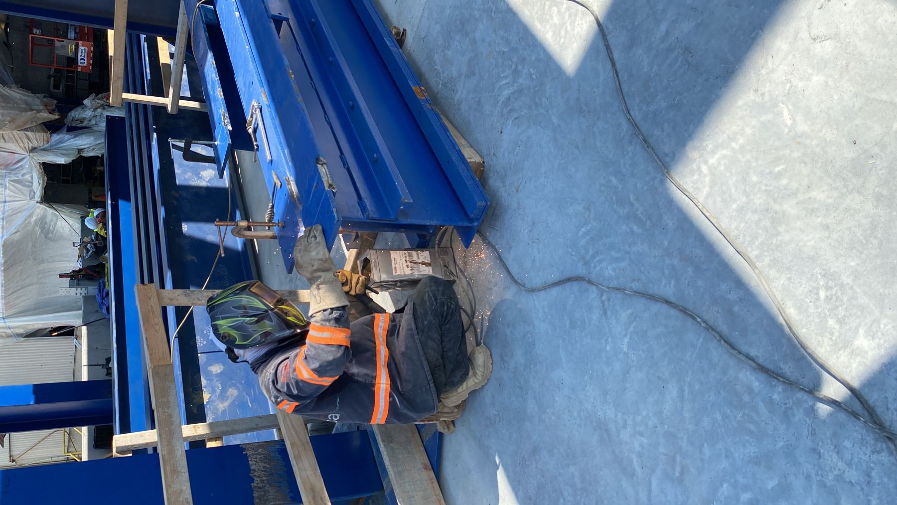 Certified welder working on an industrial installation
